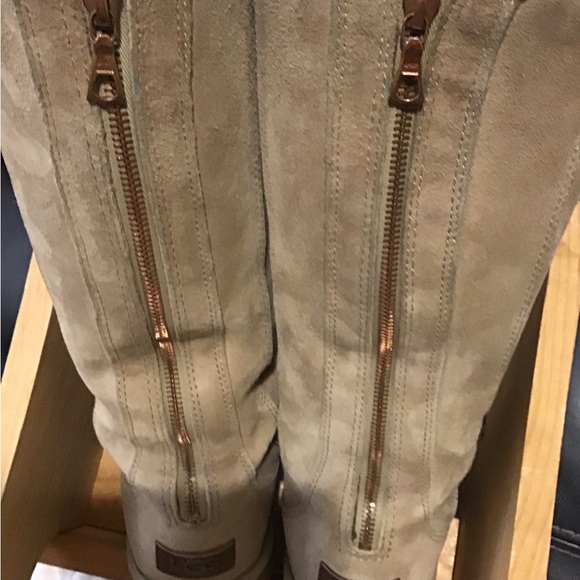 UGG Classic Beige Suede Boots - Picture 3 of 7